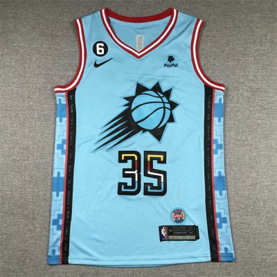 NBA 35 Durant Phoenix Sunss 22-23 city Maillot bleu brodé